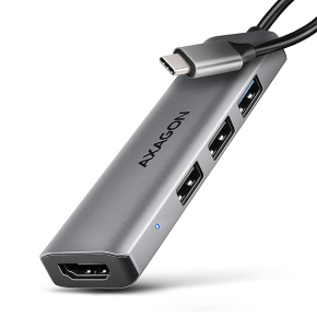 AXAGON HMC-H3A, USB 5Gbps hub, 3x USB-A, HDMI 4k/30Hz, kabel USB-C 15cm