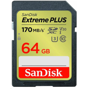 SanDisk SDXC karta 64GB Extreme PLUS (200 MB/s Class 10, UHS-I U3 V30)