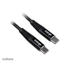 AKASA kabel napájecí Type-C na Type-C, 100W, 1m,  černá