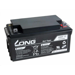 Long 12V 65Ah olověný akumulátor M6 LongLife (WPL65-12AN)