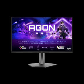 BAZAR - AOC MT OLED LCD WLED 31,5" AG326UD - OLED, 165Hz, 3840x2160, 2xHDMI, DP, USB 3.2,  repro, pivot - rozbaleno