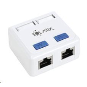 Solarix Zásuvka CAT5E STP 2 x RJ45 na omítku bílá SX288-5E-STP-WH