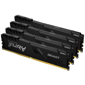 KINGSTON DIMM DDR4 64GB (Kit of 4) 3200MT/s CL16 1Gx8 FURY Beast Černá