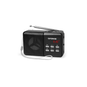Orava RP-140 B přenosný rádiopřijímač, micro SD, USB vstup, výstup na sluchátka, displej, FM rádio, anténa, černá