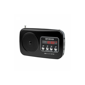 Orava RP 130 přenosný rádiopřijímač, SD Karta, výstup na sluchátka, LED displej, FM rádio, USB, AUX vstup, černý
