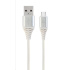 GEMBIRD Kabel USB 2.0 AM na Type-C kabel (AM/CM), 2m, opletený, bílo-strříbrný, blister, PREMIUM QUALITY