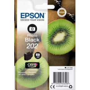 EPSON ink čer Singlepack "Kiwi" Photo Black 202 Claria Premium Ink 4,1 ml