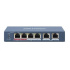 Hikvision DS-3E1106HP-EI, Smart switch 1x 100TX HI-PoE + 3x 100TX PoE; 2x 100TX uplink, 60W, Super PoE