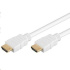 PremiumCord HDMI High Speed + Ethernet kabel,bílý, zlacené konektory, 15m