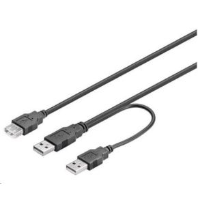 PREMIUMCORD Kabel USB 2.0 napájecí Y kabel A/M + A/M -- A/F 0.4m + 0.5m