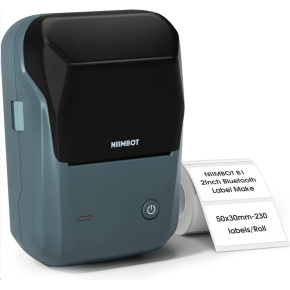BAZAR - Niimbot Tiskárna štítků B1 Smart, lake blue + role štítků 210ks - Poškozený obal (Komplet)