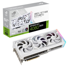 ASUS VGA NVIDIA GeForce RTX 4080 SUPER ROG STRIX WHITE 16G, 16G GDDR6X, 3xDP, 2xHDMI