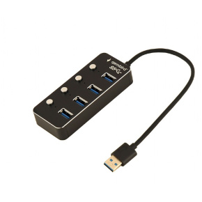 GEMBIRD hub, 4-port USB 3.1 (Gen 1) hub s vypínači