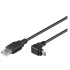 PremiumCord Kabel micro USB 2.0, A-B, konektor do úhlu 90° 1.8m (černý)