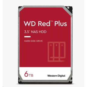 BAZAR VADNÉ - WD RED PLUS NAS WD60EFZX 6TB SATAIII/600 128MB cache 185 MB/s CMR (Bez příšlušenství)