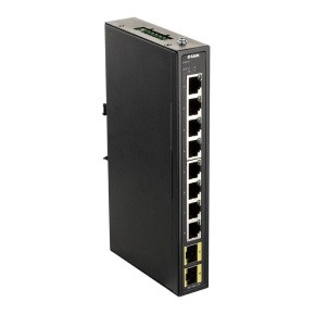 D-Link DIS-100G-10S Průmyslový Gigabit unmanaged switch, 8x GbE, 2x SFP, DIN